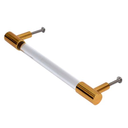 Clear Golden Medium Cylinder Glass Door Handles
